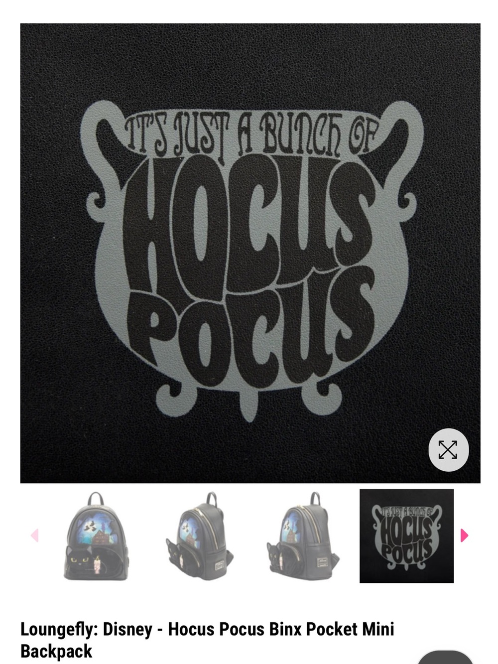 Loungefly Disney Hocus Pocus Binx Pocket Mini Backpack - Picture 4 of 10